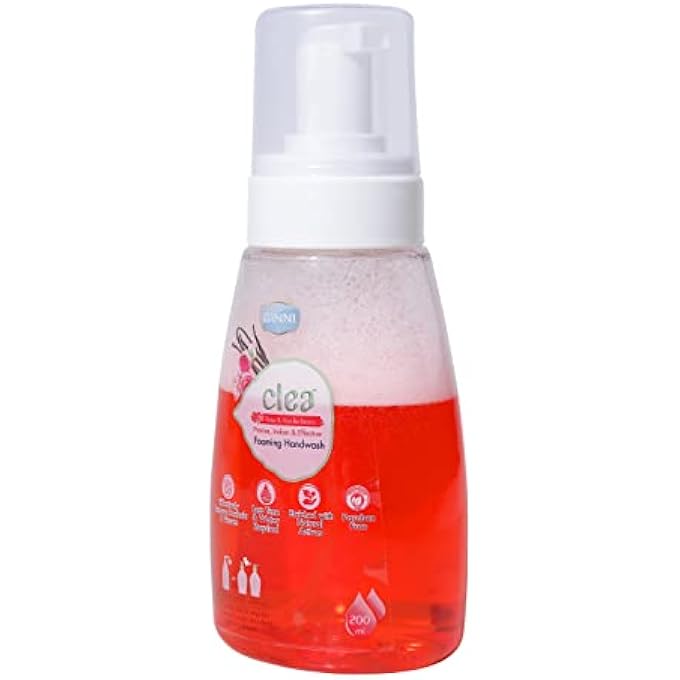 CLEA سائل غسيل اليدين لحماية الجراثيم | غسول يدين مرطب رغوي - 200 مل (ورود وفانيليا، عبوة من 2) - Image 3